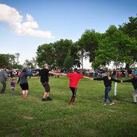 The WAFERx team joined other community members in a round dance at the River Appreciation Potluck.