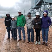 WAFERx team members touring the Integrated Test Center (ITC) at the Dry Folk Station outside Gillette, Wyoming. The ITC is a facility designed to study Carbon Capture Use and Storage (CCUS).