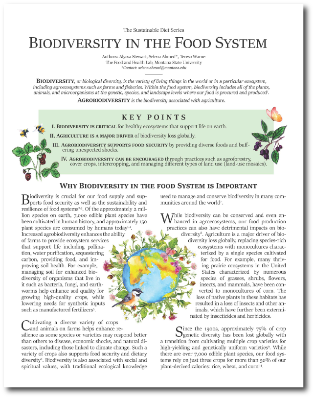 Image of the first page of the Biodiversity fact sheet