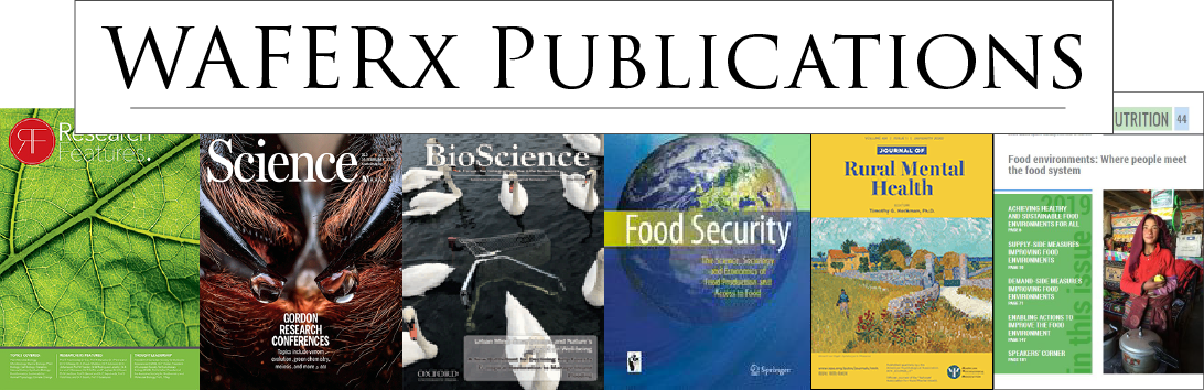 The words "WAFERx Publications" and images of several of the journals WAFERx research has been published in