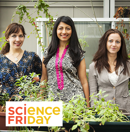 Rachel Meyer, Selena Ahmed, and Ashley DuVal surrounded by plants