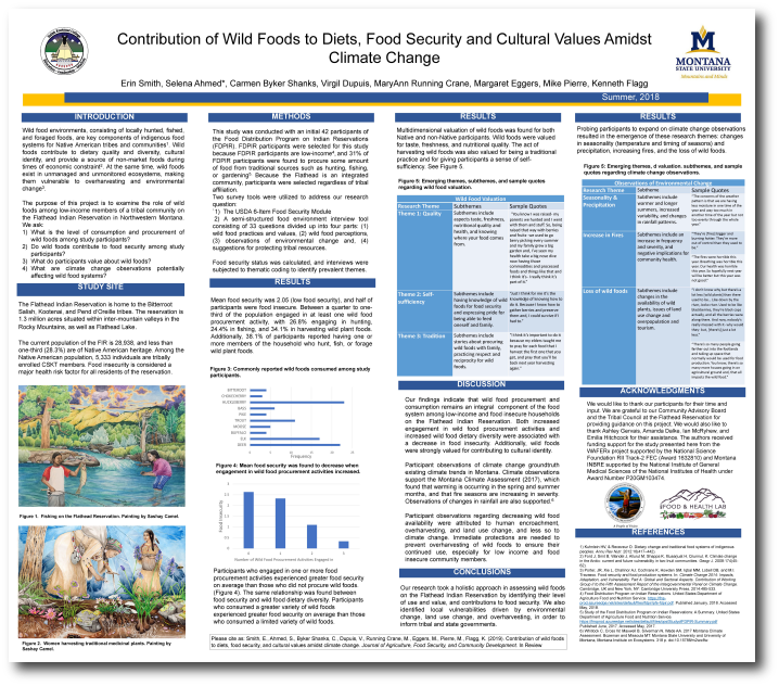 Image of the poster "Contributions of Wild Foods to Diets, Food Security, and Cultural Values Amidst Climate Change"