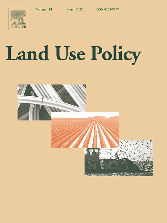 Cover of 'Land Use Policy' Journal